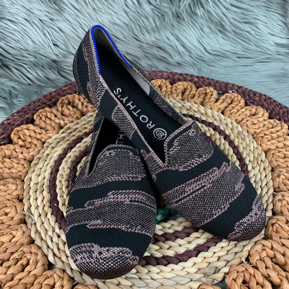 Rothys Loafer Shimmer Round Toe Slip On Flat Shoes